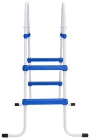 Scara de piscina, albastru si alb, 84 cm, otel