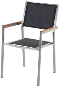 Set scaune 4 buc. Grosso (negru) (oțel inoxidabil). 1011515