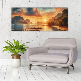 Tablou - Priveliște de pe plajă (120x50 cm)