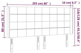 Tablie de pat cu aripioare gri inchis 203x16x118 128 cm textil 1, Morke gra, 203 x 16 x 118 128 cm