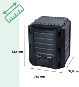Prosperplast Compostor de grădină - Compogreen 380 l, negru