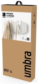 Cuier de perete alb din lemn de pin Picket – Umbra