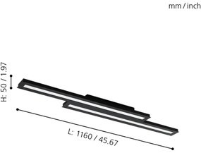 Plafonieră LED RGBW dimabilă Eglo 31715 SALITERAS-Z LED/20,4W/230V negru