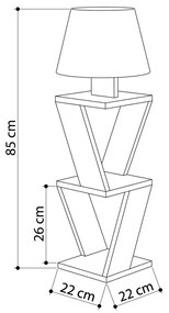 Noptiera Kozena Stejar 22x85x22 cm