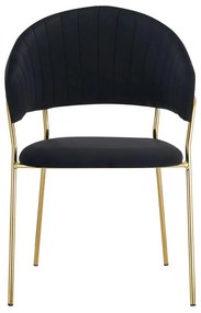 Fotoliu de sufragerie de design Dasmona 1 (Negru + Auriu + Crom) . 1097107