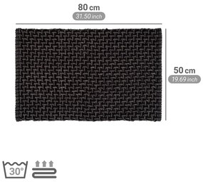Covoraș de baie gri antracit din material textil 50x80 cm Ecoli – Wenko