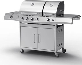 Grătar pe gaz din inox cu arzător lateral+INFRA Avenberg LINCOLN