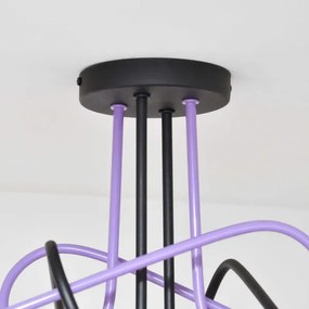 Lustră aplicată OXFORD 4xE27/15W/230V negru/mov