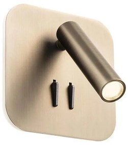 Redo 01-4473 - Aplica de perete QUDA LED, 6W/230V + 3W, CRI 90, USB, bronz