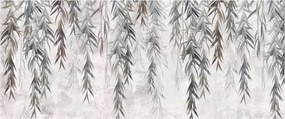 Tablou - Crenguțe de salcie, tencuiala gri (120x50 cm)