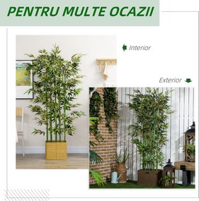 HOMCOM Bambus Artificial, Plantă Decorativă, Aspect Realist, Ușor de Întreținut, Pentru Casă, 180 cm, Verde | Aosom Romania