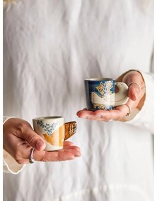 Cești albastre-crem 2 buc. pentru espresso din gresie 55 ml Hezha – Bloomingville