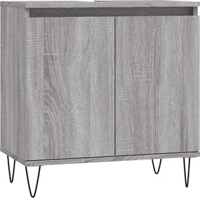 vidaXL Dulap de baie, gri sonoma, 58x33x60 cm, lemn prelucrat