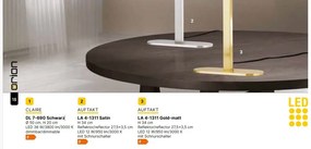 Veioza/Lampa de masa LED moderna AUFTAKT crom satin/negru