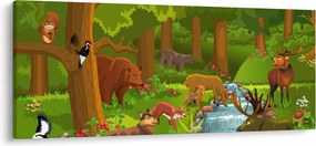 Tablou pentru copii cu animale (120x50 cm)