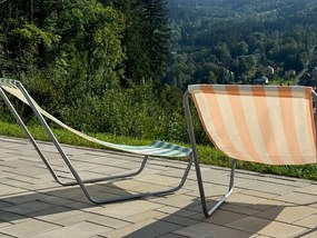 Set de 2 sezlonguri pliante pentru plaja SAND, dungi turcoaz