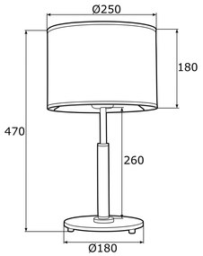 Veioza / Lampa de masa moderna design elegant METIS negru/alama