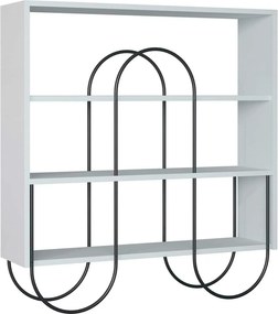 Consola NORFOLK, alb/negru, PAL melaminat/metal, 96x26x99 cm