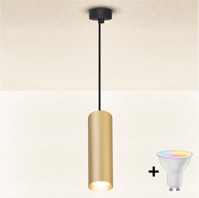 Brilagi - Lustră LED SELE, reglabilă, pe cablu, 1xGU10/6W/230V, negru/auriu