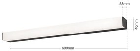 Aplica pentru oglinda baie IP44 HORIZON L-60cm negru