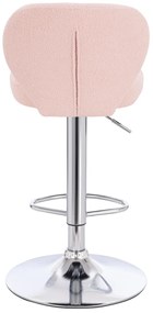 HR193W Scaun Roz Pudra Boucle cu Bază Cromata