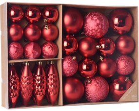 Set decorațiuni Crăciun Terme, roșu, 31 buc.