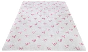 Covor pentru copii alb-roz 160x235 cm Hearts – Hanse Home