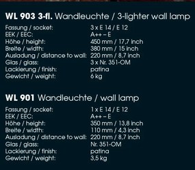 Aplica din fier forjat realizat manual WL 901