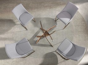 Masa rotunda design modern Veola auriu roze 110cm