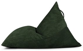 Fotoliu bean bag verde cu tapițerie din catifea reiată Razzmatazz – SLOWDOWN