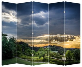 Paravan - Peisaj și raze de soare (210x170 cm)