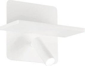 Ideal Lux - Spot LED de perete PIANO, 10W, 230V, CRI 90, USB, alb