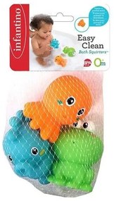 Jucarie de baie cu stropitoare Infantino Jungel Animals, sistem de curatare antimucegai