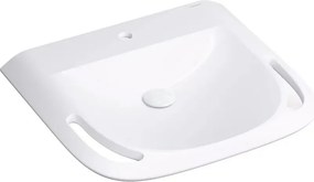 Lavoar suspendat Omnires Hold M+ compozit alb lucios 60x55 cm
