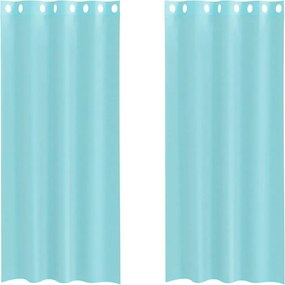 vidaXL Perdele Voile cu Oeje 2 buc Turcoaz