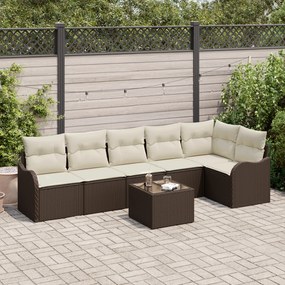Set de Canapea Grădină vidaXL 6 Piese cu Perne Gri Rattan Policrezat
