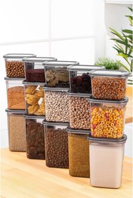 Set cutii de depozitare (15 piese), Hermia, Culoare: Antracit