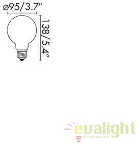 Bec LED E27 DIMABIL G95 LED 8W 2700K 17482