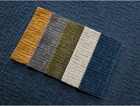 Canapea albastru-închis pentru dormitul zilnic/extensibilă cu tapițerie din chenille 220 cm Hugo – Bobochic Paris