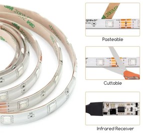Aigostar - Bandă LED RGB reglabilă 5 m LED/24W/12/230V IP65 + telecomandă