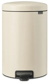 Cos de gunoi cu pedala Brabantia NewIcon 1005535, 20 L, Inchidere lina, Baza antiderapanta, Bej