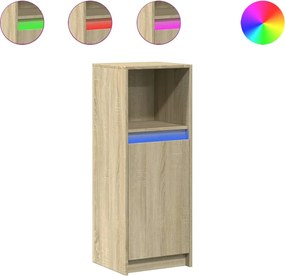 vidaXL Dulap cu LED, stejar sonoma, 38x34x100 cm, lemn prelucrat