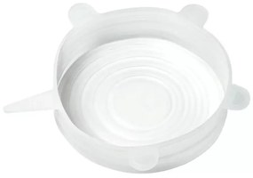 Set 6 capace din silicon Kinghoff KH 1902, -40 pana la 230°C, Etanse, Reutilizabile, Universale, Transparent