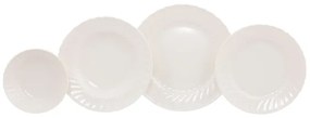 Set de masă, 24 piese, porțelan, alb