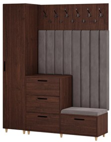 Mobilier pentru hol cu panouri tapitate - Wenge