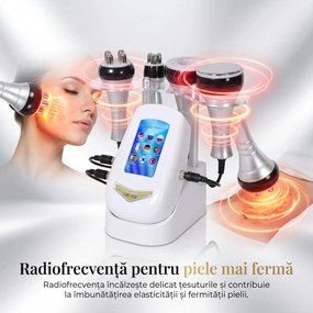 Aparat remodelare corporala si faciala 4-in-1: cavitatie 40K, RF multipolar si tripolar, vacuum RF