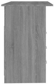 Birou cu sertare stejar sonoma gri 110x50x76 cm lemn prelucrat sonoma gri