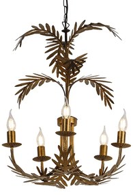 Candelabru vintage auriu cu 5 lumini - Botanica