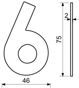 Numărul casei 6", RN.75L, negru"