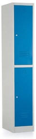 Dulap metalic - 2 cutii, 38 x 45 x 185 cm, incuietoare cu cilindru, albastru - ral 5012